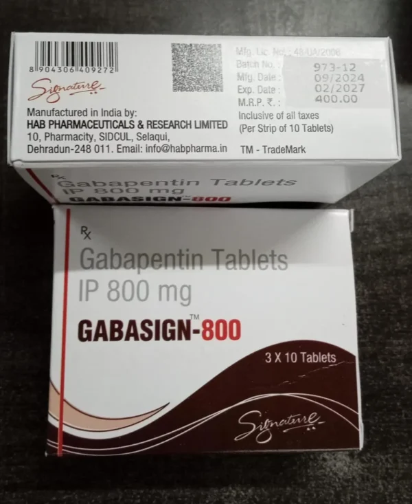 gabasign 800 mg (gabapentin) tablets
