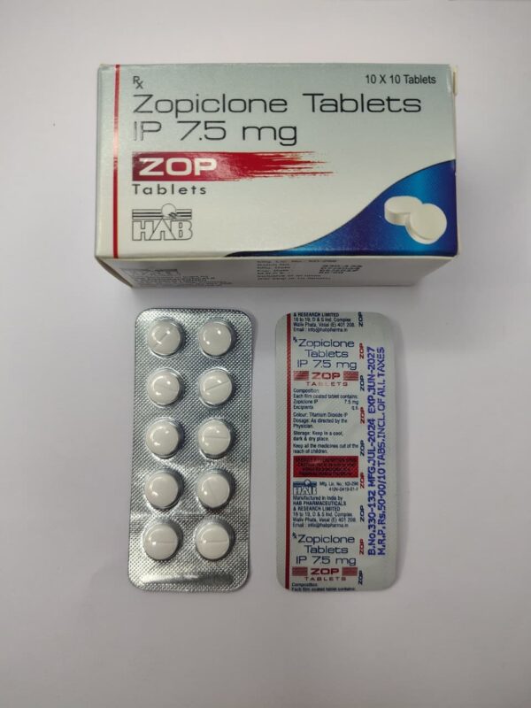 zopiclone (zop) 7.5 mg (white) tablets